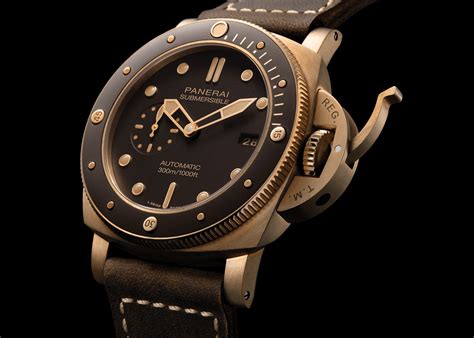 panerai bronzo bezel ceramic|panerai submersible bronzo.